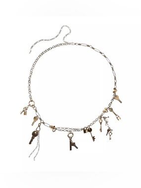ZARA COMBINED METAL KEY CHARM BELT
34 (US 34) | GOLD / SILVER NWT
